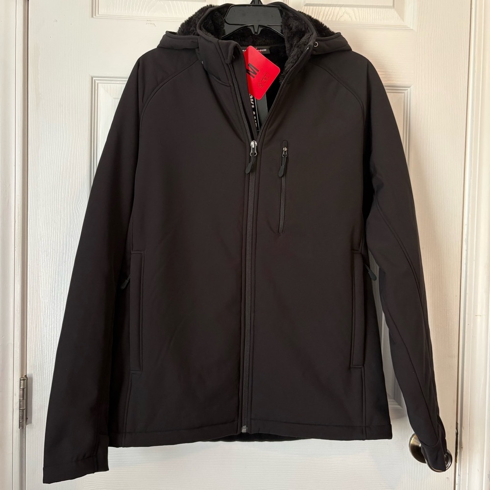 Kirkland Signature Men’s Black Jacket Men’s Size M Removable Hood NWT Coat